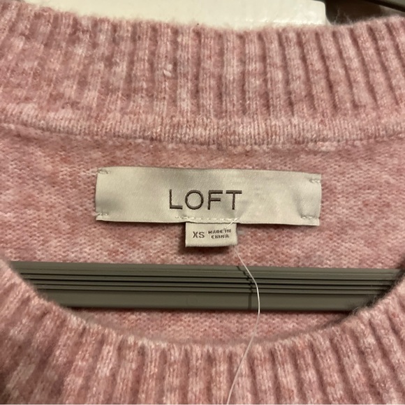 Loft Cat Mama Sweater Women’s Size XS Pink Wool Blend Crew Neck Pullover Knit Ne - Picture 2 of 5